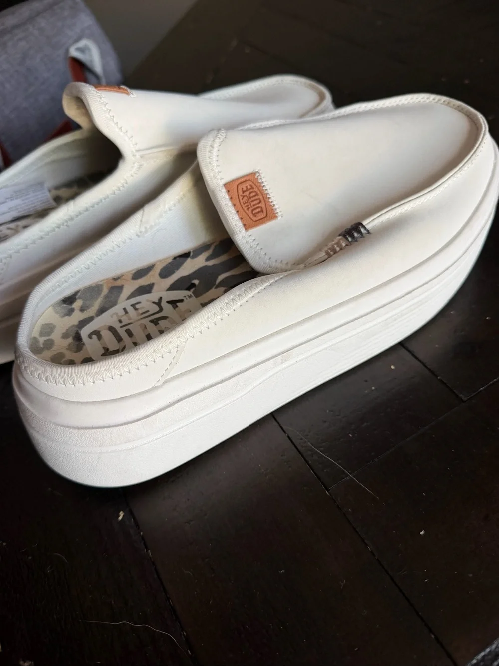 Hey Dude Women’s White Slip-On Platform Sneakers
